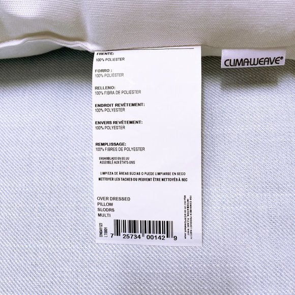 MWW, 18” x 18” Blue and White Beach Theme Throw Pillow “Overdressed” - Picture 3 of 3